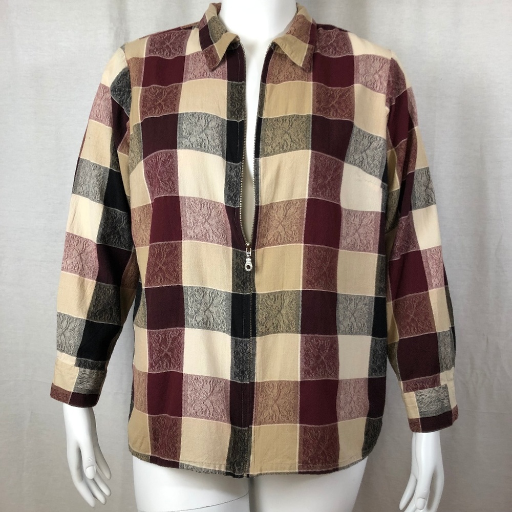 Fashion Bug Zippered Long Sleeve Blouse